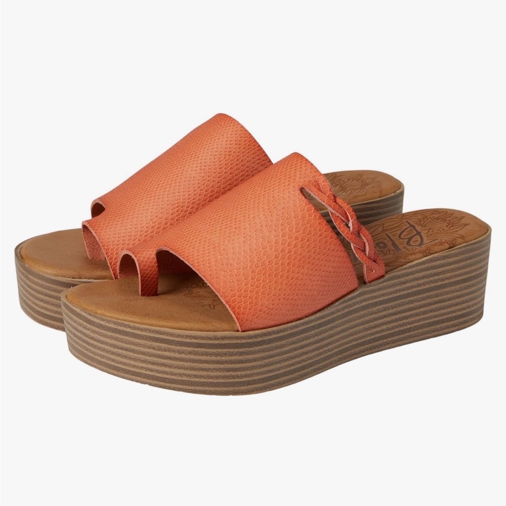 *SOLD* Blowfish | Leezi Papaya Amazon Rawhide Wedge Sandals - Size 7